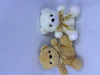 CLJ 819-10 7in Bear with Golden  Ribbon (white & brown)